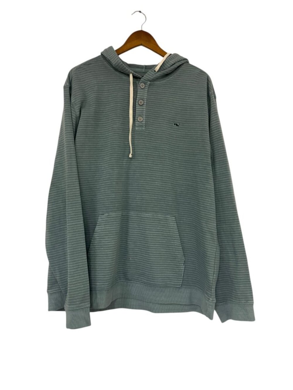 Vineyard Vines Mens Striped Henley Hoodie Size XL Blue Grey 1K003372 NWOT